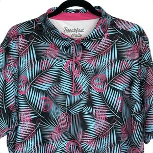 RSVLTS Breakfast Balls Golf Polo Shirt XL Miami Vice Tropical Stretch Blue Pink